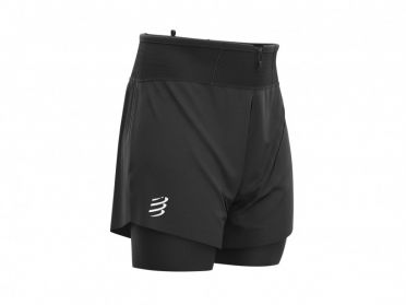 Compressport Trail 2-in-1 compressie short zwart heren 