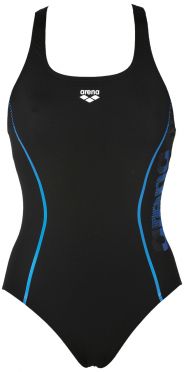 Arena Resistor badpak zwart/blauw dames 