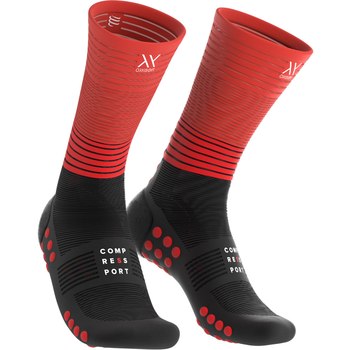 Compressport mid compressie sokken Oxygen zwart/rood 