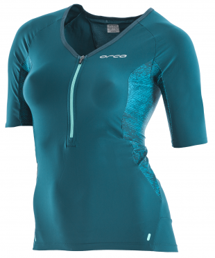 Orca 226 Perform tri jersey korte mouw blauw/groen dames