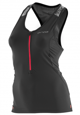 Orca 226 Perform singlet mouwloos tri top zwart/rood dames