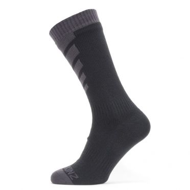 Sealskinz Warm weather mid fietssok met Hydrostop zwart/grijs 