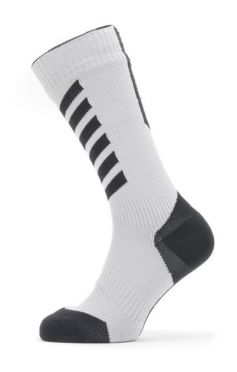 Sealskinz Cold weather mid fietssok met Hydrostop Wit/grijs/blauw