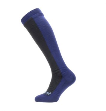 Sealskinz Cold weather knee fietssok met Hydrostop zwart/blauw