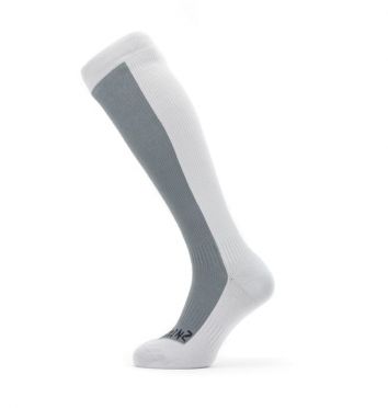 Sealskinz Cold weather knee fietssok met Hydrostop wit/grijs