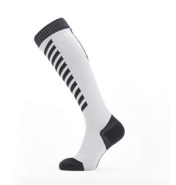 Sealskinz Cold weather knee fietssok met Hydrostop wit/zwart
