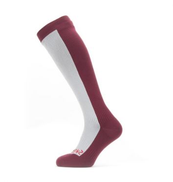 Sealskinz Cold weather knee fietssok met Hydrostop Grijs/rood