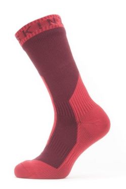 Sealskinz Extreme cold weather mid fietssok met Hydrostop Rood