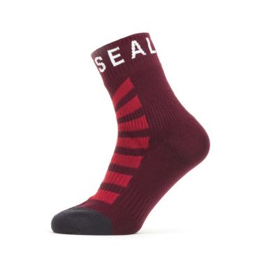 Sealskinz Warm weather fietssok met Hydrostop rood/grijs