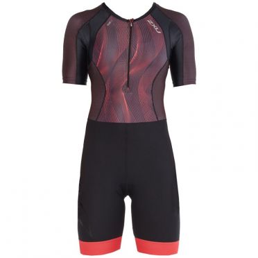 2XU Compression korte mouw trisuit zwart/paars