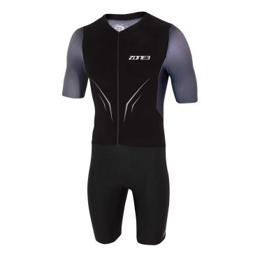 Zone3 Aeroforce X korte mouw trisuit zwart/grijs heren 
