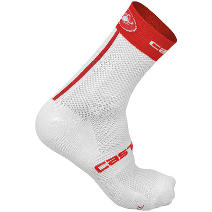 Castelli Free 9 sock wit/rood heren fietssokken 13040-231 2015 CA13040-231-VRR