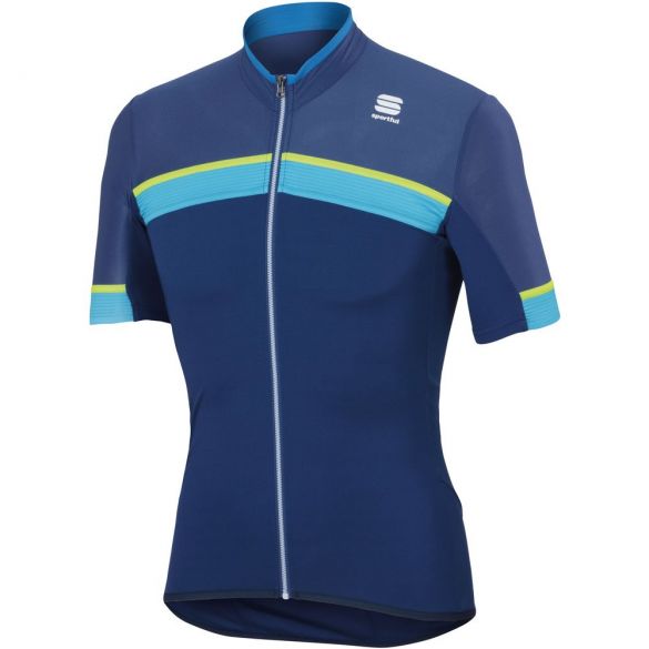 Sportful SF pista fietsshirt korte mouw blauw/geel heren 1101742-433