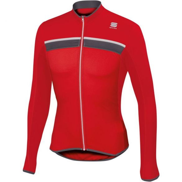 Sportful Pista Fietsshirt Long Sleeve rood/wit heren 1101744-567