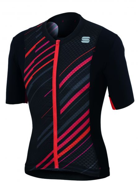 Sportful R&D celsius jersey korte mouw fietsshirt zwart/antraciet/rood heren 1101852-001