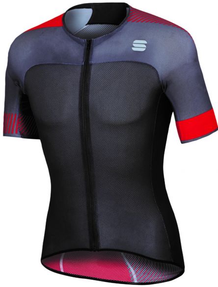 Sportful Bodyfit pro light jersey korte mouw fietsshirt zwart/rood heren 1101861-168