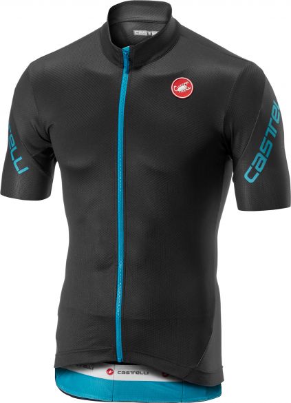 Castelli Entrata 3 FZ fietsshirt korte mouw donkergrijs/blauw heren 18010-030