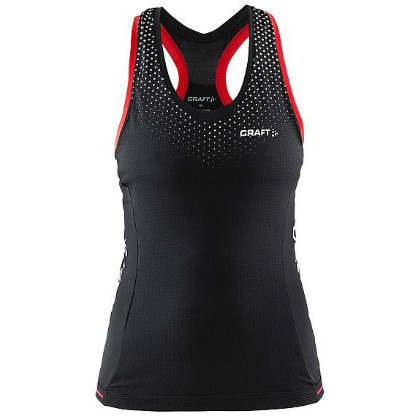 Craft Glow fietssinglet dames zwart/rood 1903357-9430