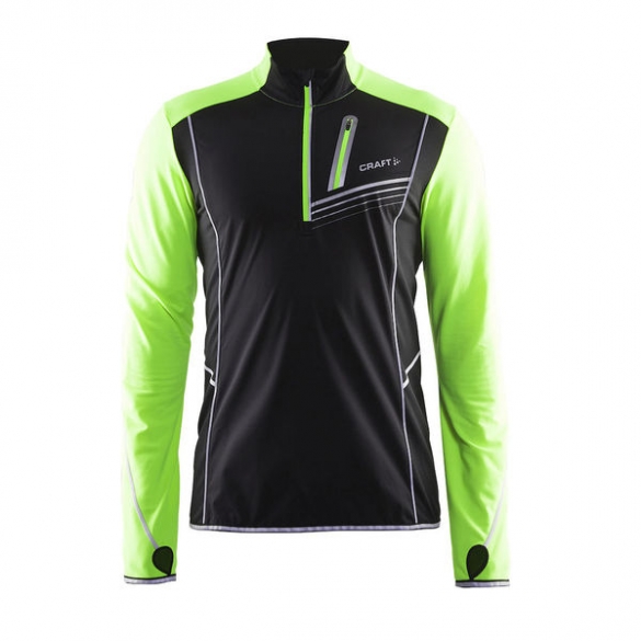 Craft Brilliant Thermal hardloopjas heren zwart/groen 1903602-9810