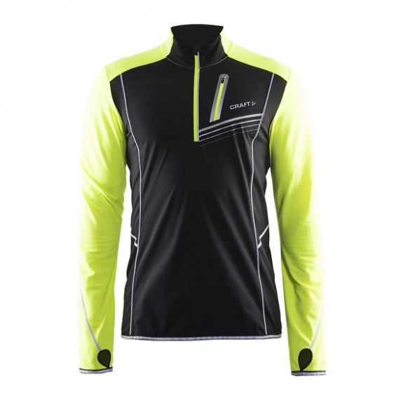 Craft Brilliant Thermal hardloopjas heren zwart/geel 1903602-9851