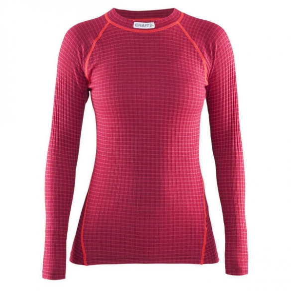 Craft Keep Warm Wool crewneck long sleeve ondershirt roze dames 1903724-2482