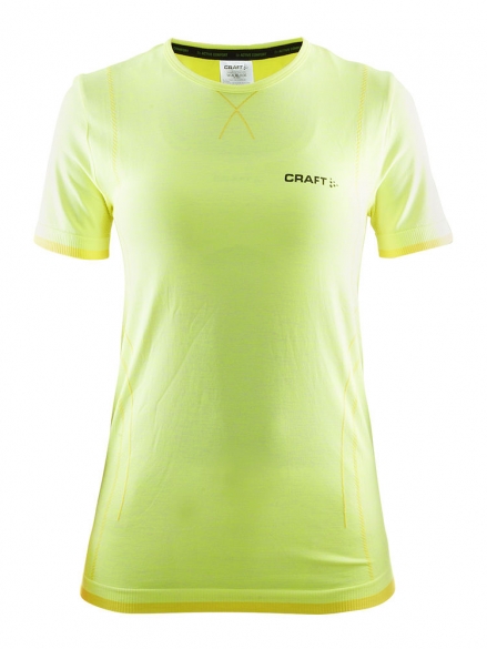 Craft Active Comfort roundneck short sleeve ondershirt geel dames 1903790-1851