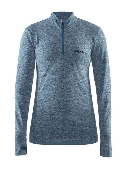 Craft Active Comfort Zip lange mouw ondershirt blauw/teal dames 1904479-1370