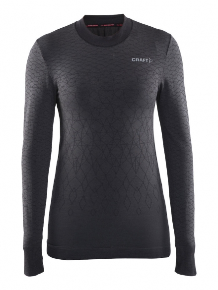 Craft Warm wool comfort lange mouw ondershirt zwart dames 1904482-9999