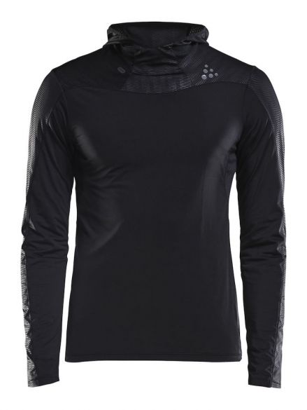 Craft Shade lange mouw hoodie hardloopshirt zwart heren 1905842-999000