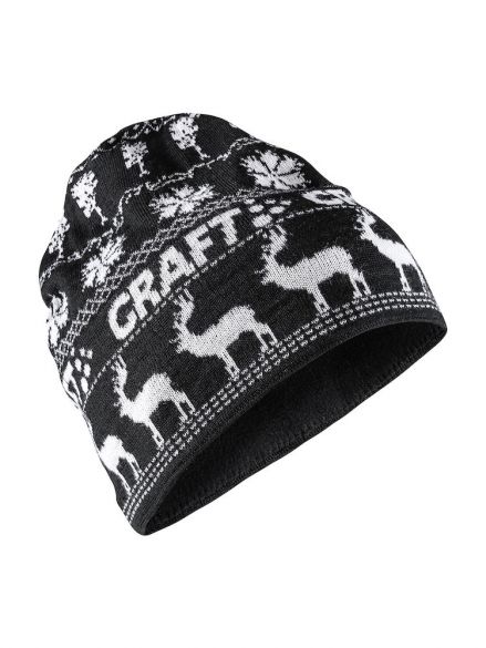 Craft Retro knit muts zwart/wit 1906511-999900