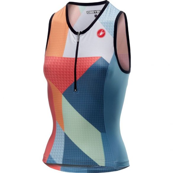 Castelli Core 2 W singlet tri top multi/blauw dames 19073-046