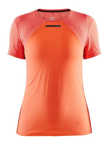 Craft Vent Mesh korte mouw hardloopshirt oranje dames 1908704-825000