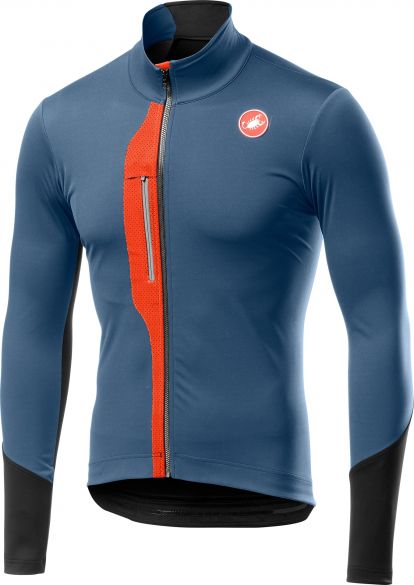 Castelli Trasparente V lange mouw fietsshirt blauw/oranje heren 19509-062