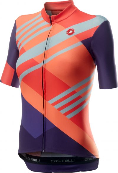 Castelli Talento korte mouw fietsshirt roze/paars dames 20069-992