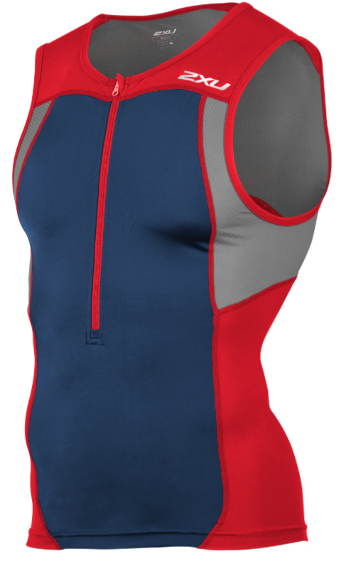 2XU Active Tri singlet rood/blauw heren MT4362aTRD/NVY