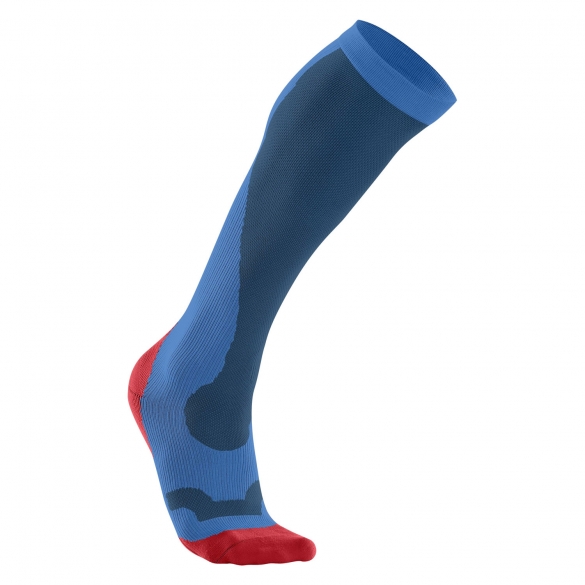 2XU Performance compressie sokken blauw/rood heren MA2442eDBL/NVY