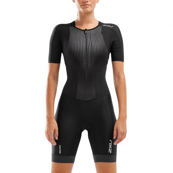 2XU Perform korte mouw trisuit zwart dames WT6060D-BLK/SDW