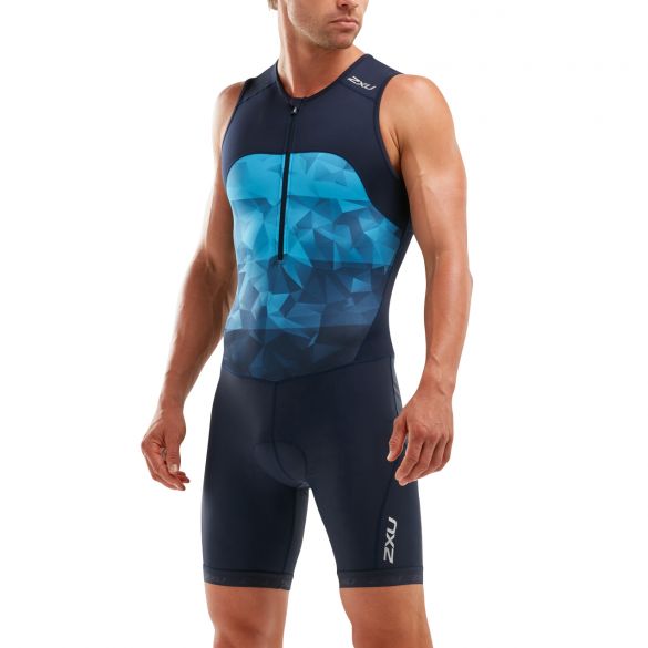 2XU Active mouwloos trisuit blauw heren MT5540D-MDN/BTN-VRR
