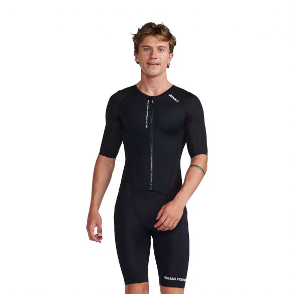 2XU Aero trisuit korte mouw zwart heren MT6426d-BLK/WHT