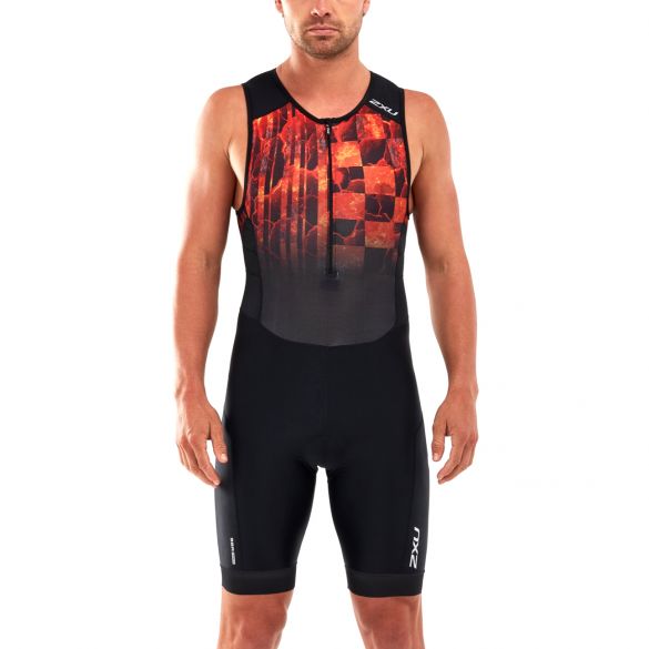 2XU Perform mouwloos trisuit zwart/rood heren MT5526D-BLK/FOM-VRR