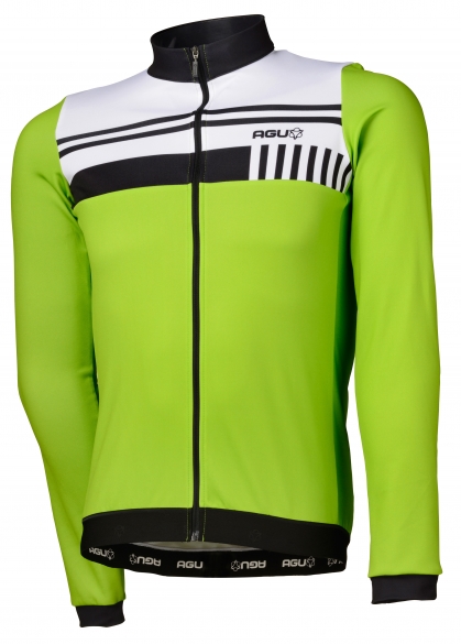 Agu Naro fietsshirt lange mouw groen/wit heren 440597