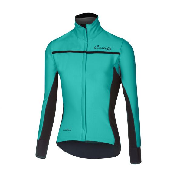 Castelli Trasparente 3 W fietsshirt lange mouw turquoise dames 16544-092