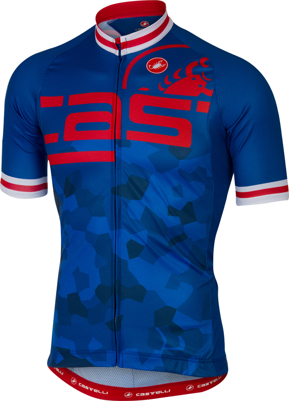 Castelli Attacco fietsshirt korte mouw blauw heren 17023-057