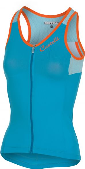 Castelli Solare top mouwloos blauw dames 17064-086