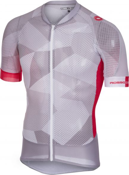 Castelli Climber's 2.0 fietsshirt licht grijs/rood heren 18005-004
