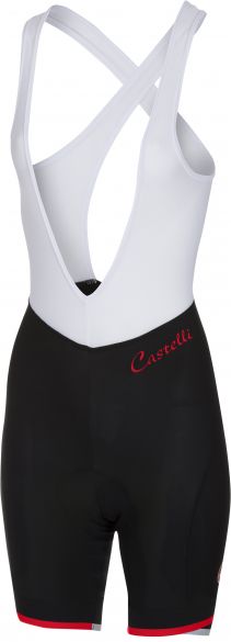 Castelli Vista bibshort fietsbroek zwart/rood dames 18033-231