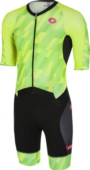 Castelli All out speed trisuit korte mouw pro groen/zwart heren 18104-084