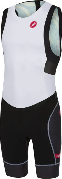 Castelli Short distance race trisuit rits achterzijde mouwloos wit/zwart heren  8618111-101