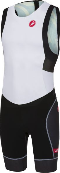 Castelli Short distance race trisuit rits achterzijde mouwloos wit/zwart heren 8618111-101