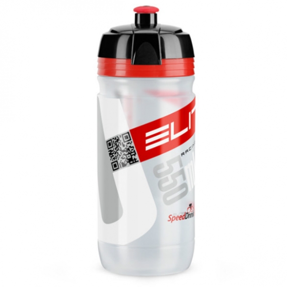 Elite bidon Corsa clear transparant rood logo 550ml EL00914166